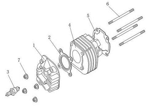 Zylinderkopf China Venom schwarz