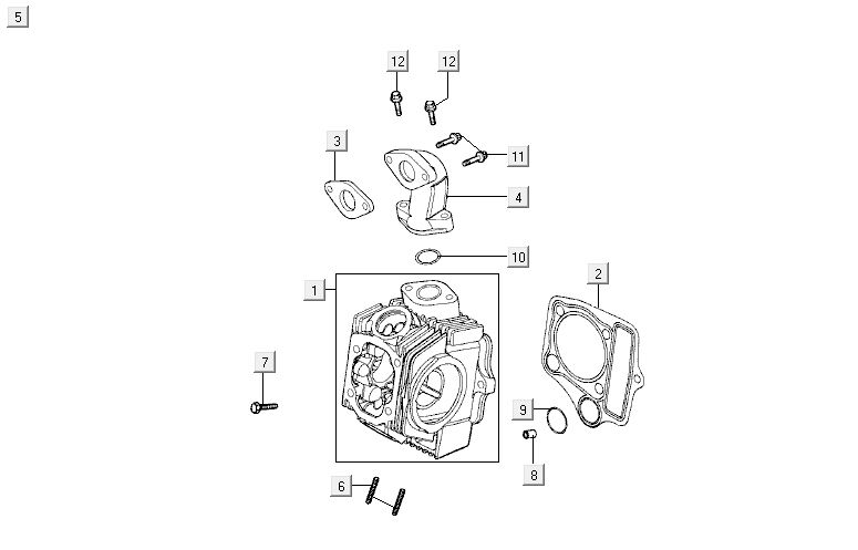 Zylinderkopf Kymco Activ 4-Takt blau-schwarz