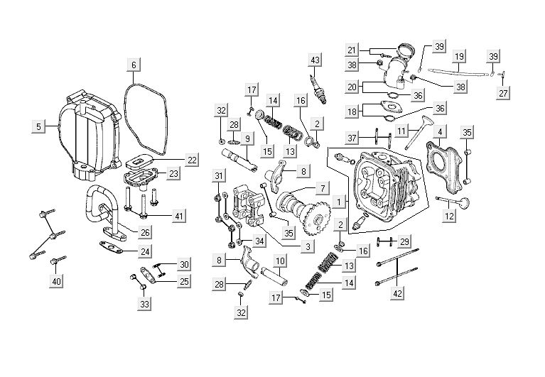 Zylinderkopf Kymco Agility 12' 4-Takt Silber