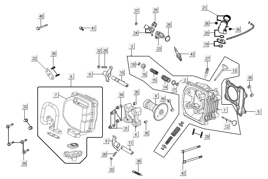 Zylinderkopf Kymco Agility 16'+ 4-Takt-Einspritzung euro4 mattgrau