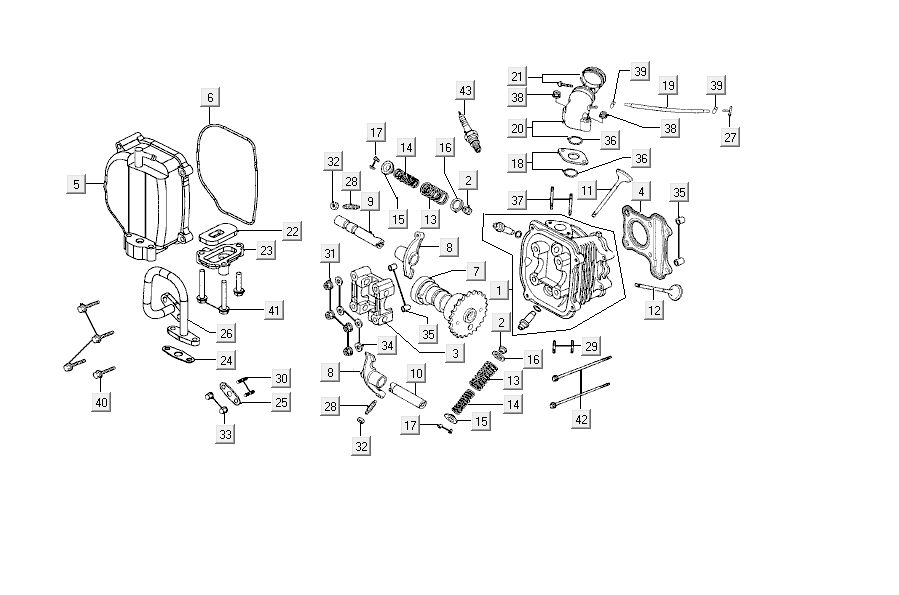 Zylinderkopf Kymco Carry 4-Takt schwarz