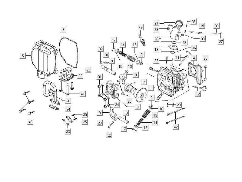 Zylinderkopf Kymco Delivery 4-Takt weiß