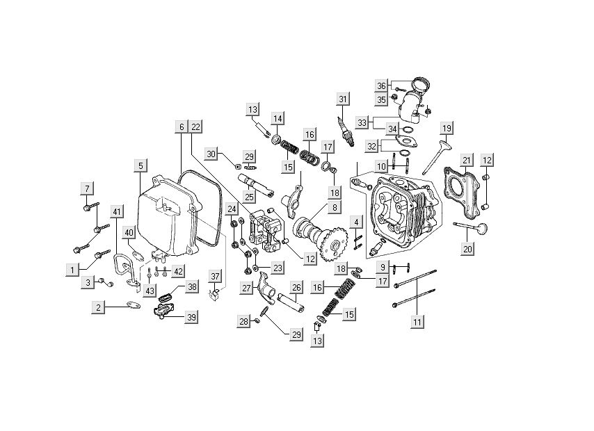 Zylinderkopf Kymco Filly 4-Takt Silber