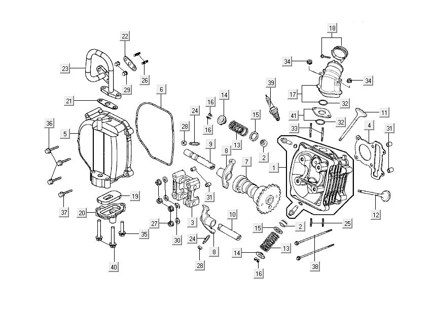 Zylinderkopf Kymco New Dink 4-Takt dunkelgrau