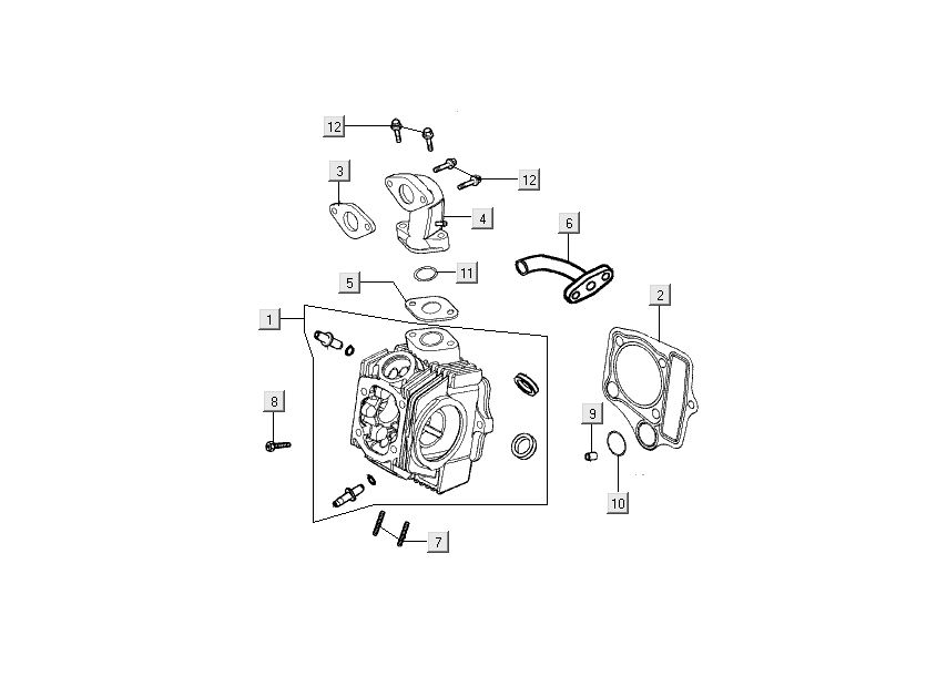 Zylinderkopf Kymco Nexxon 4-Takt dunkelgrau