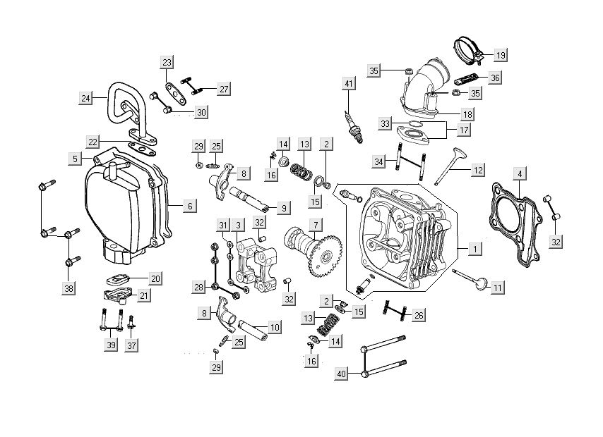 Zylinderkopf Kymco People S 4-Takt Kristall blau
