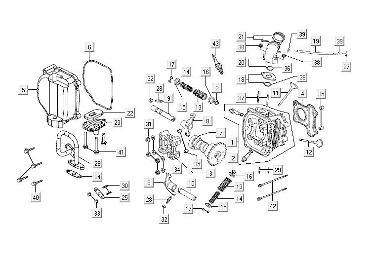 Zylinderkopf Kymco Vitality 4t AC Anthrazit