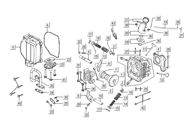 Zylinderkopf Kymco VP50 4t Wechselstrom braun Metallic