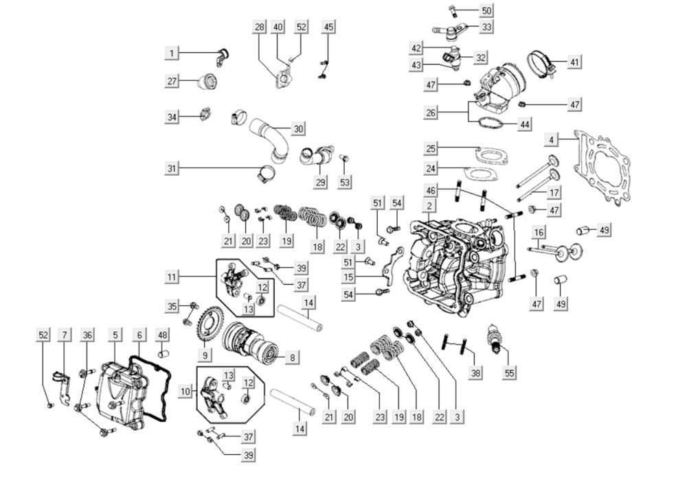 Zylinderkopf Kymco Xciting 400i Yellow