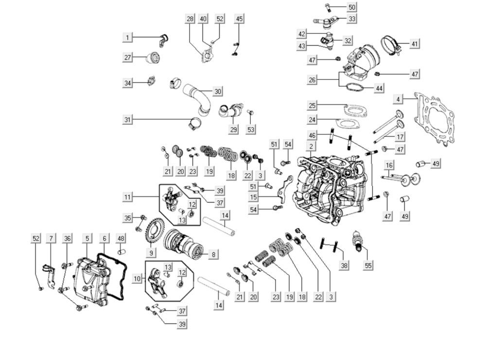Zylinderkopf Kymco Xciting 400i Pearly Black