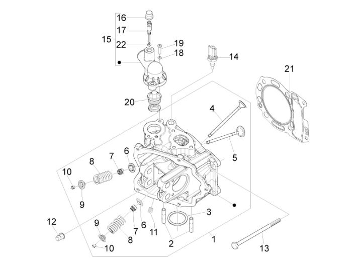 Zylinderkopf Piaggio MP3 300LT Sport 2009-2014