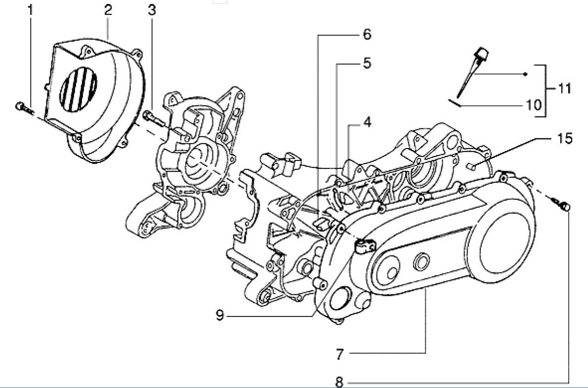 Motordeckel Piaggio Zip RST 50 2T AC