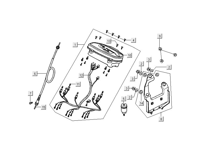 Cockpit-Gegenkabel Kymco Dink LC 2-Takt Silber