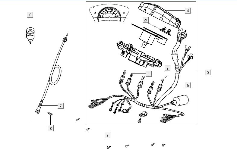 Cockpit-Gegenkabel Kymco Agility RS 4-Takt rot