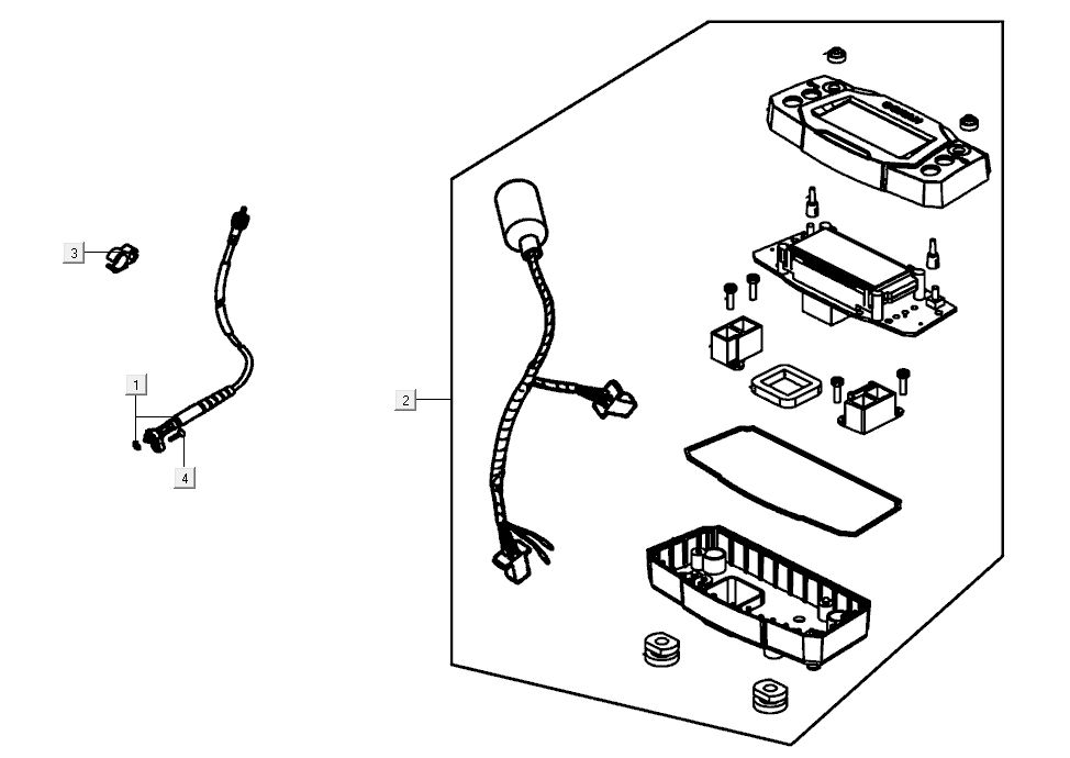 Cockpit - Theke - Kabel Kymco K-Pipe 4-Takt Weiß