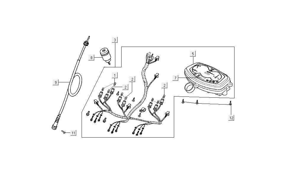 Cockpit - Gegenkabel Kymco B&W LC 2-Takt silber