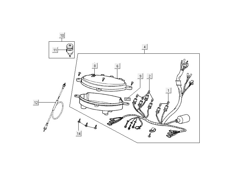 Cockpit Kymco People 2-Takt blau