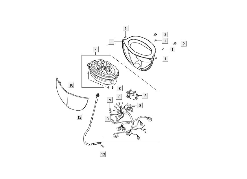 Cockpit Kymco Super9 Wechselstrom o.m 2-Takt-Rennen Schwarz Gelb