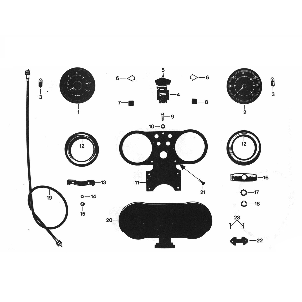 Tacho - Cockpit Zundapp GTS 50 529-020 tm 023