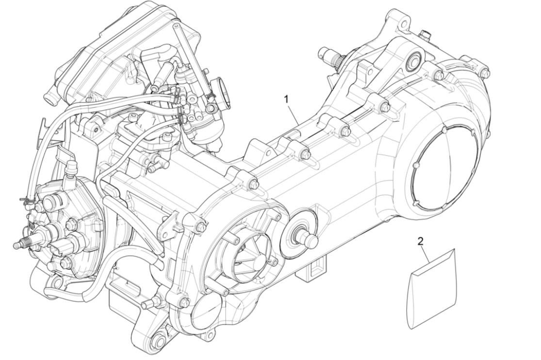 Piaggio NRG Power 50 2-Takt LC Euro 4 kompletter Motorblock