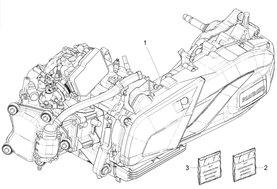 Piaggio Beverly 300 4T 4V HPE ABS E5 2021-2022 Komplettmotor (EMEA)