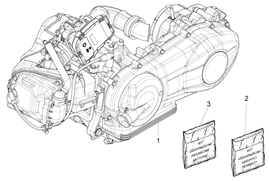 Kompletter Motor: Piaggio Fly 125 4-Takt 3V IE E3