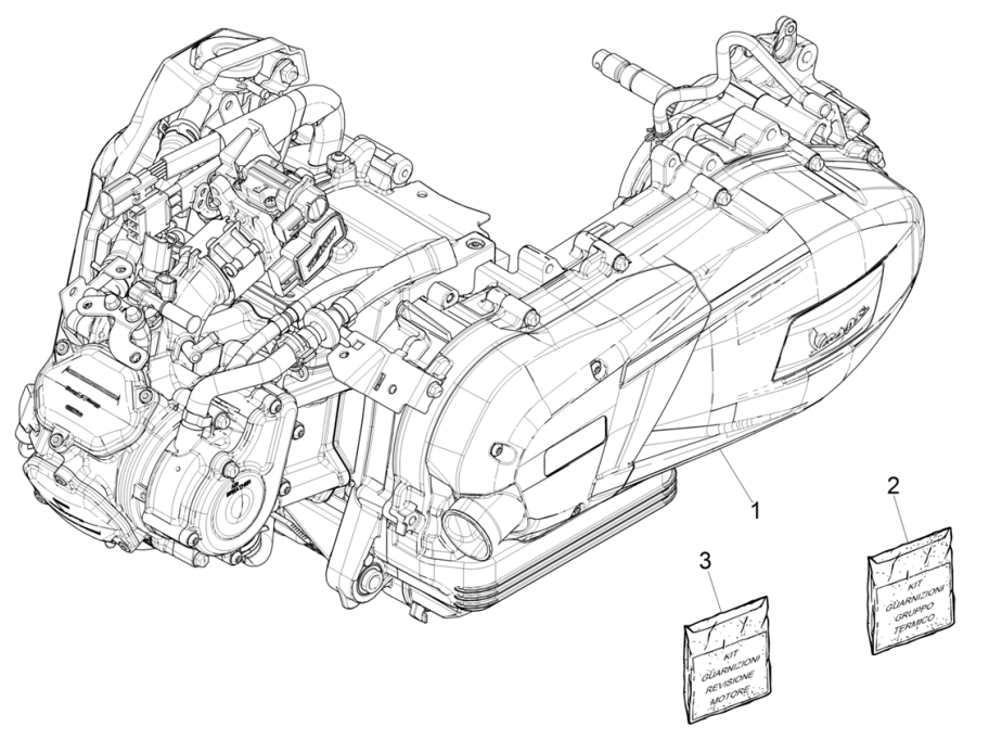 Kompletter Motor: Vespa GTS 125 4T E5 ABS 2021 (EMEA)