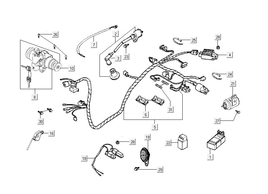 socket-lum-cdi Kymco Sento 4-Takt Feder Weiß