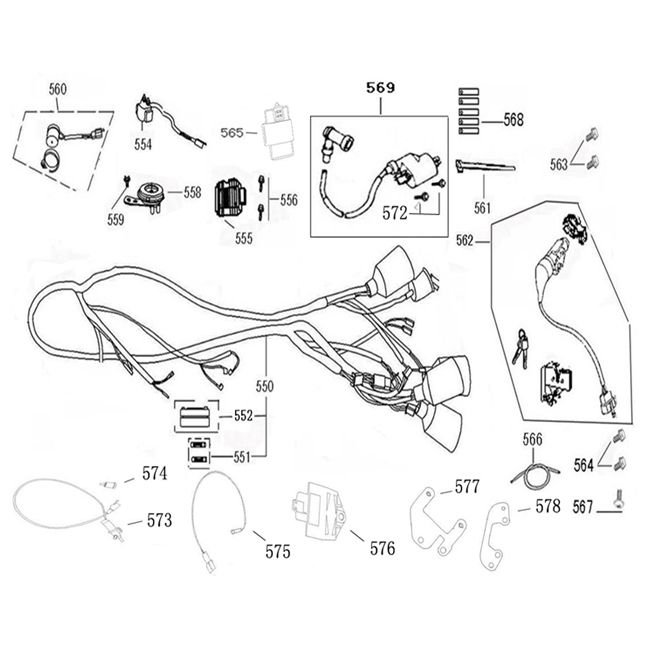 Zündschloss AGM Swan Kabelbaum (EURO4)