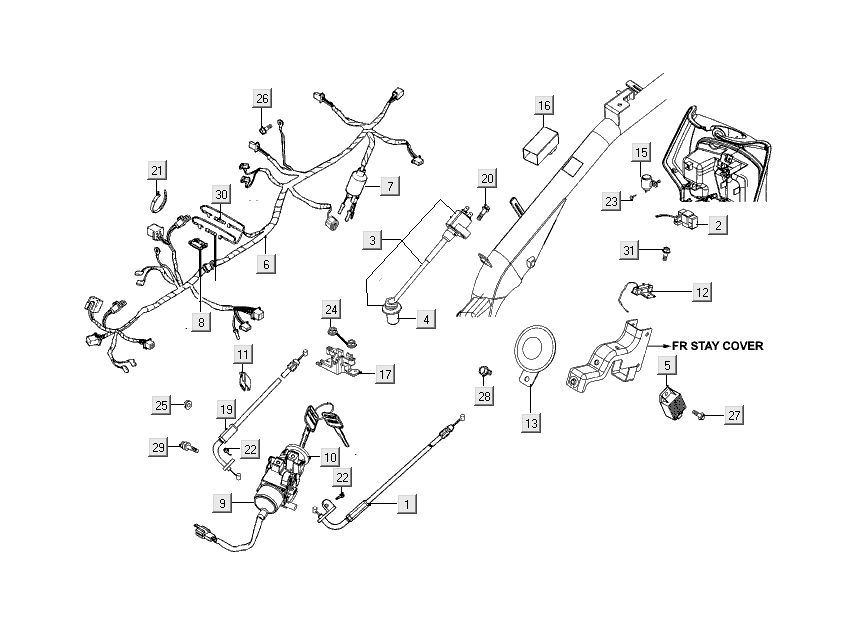 Zündschloss Kabelsatz Kymco People S 4-Takt schwarz