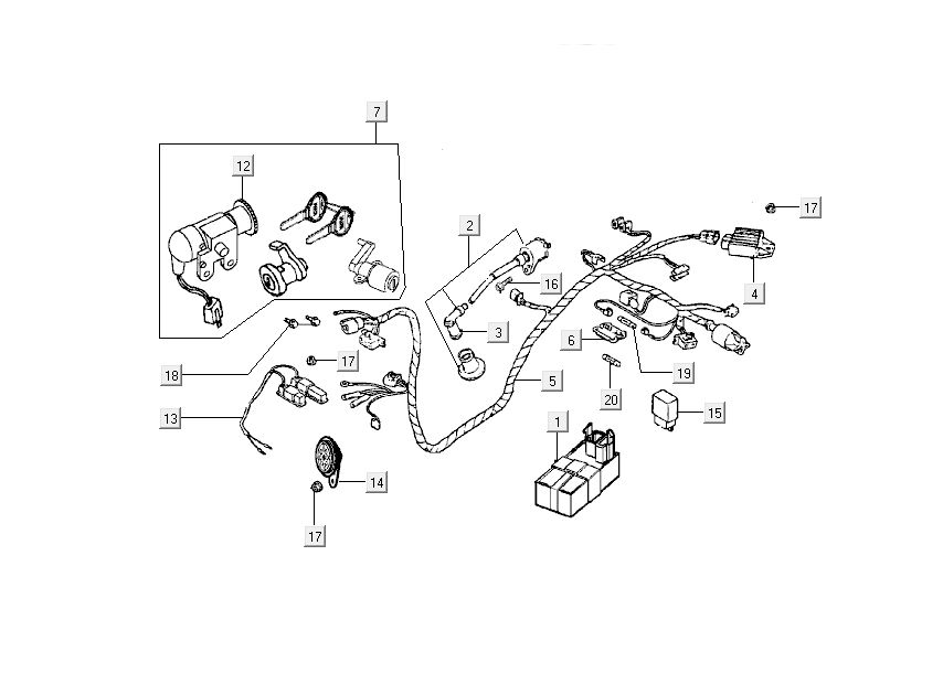 Zündschloss - elektra Kymco People 2-Takt dunkelgrau
