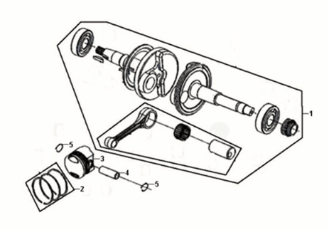 Sym Fiddle III 50 E3 Kurbelwelle