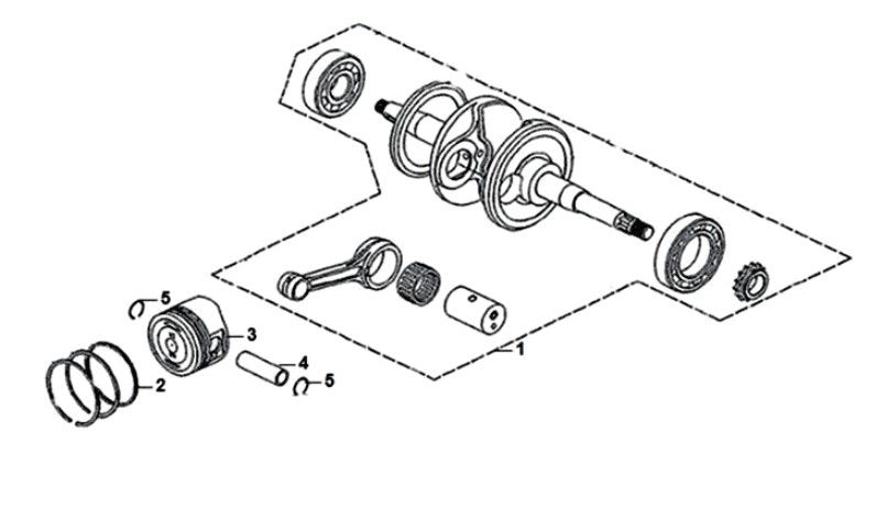 Crank shaft Sym Orbit II 125i E4