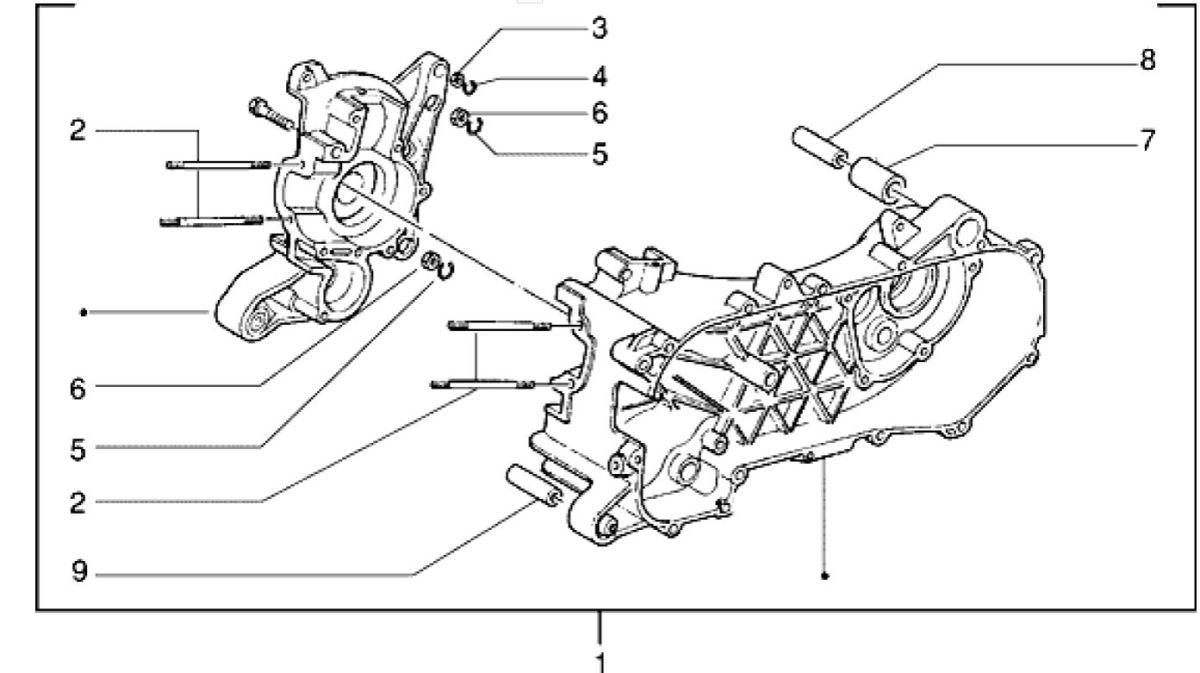 Motorgehäuse Piaggio Zip RST 50 2T AC