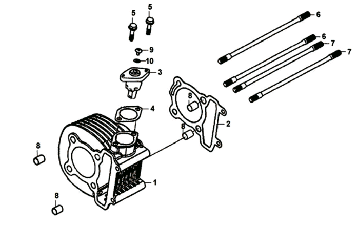 Zylinder-/Kopfdichtung/Fußdichtung Sym Jet 14 125I E4