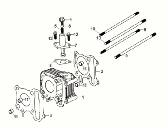 Sym Mio 50I E5 Zylinder