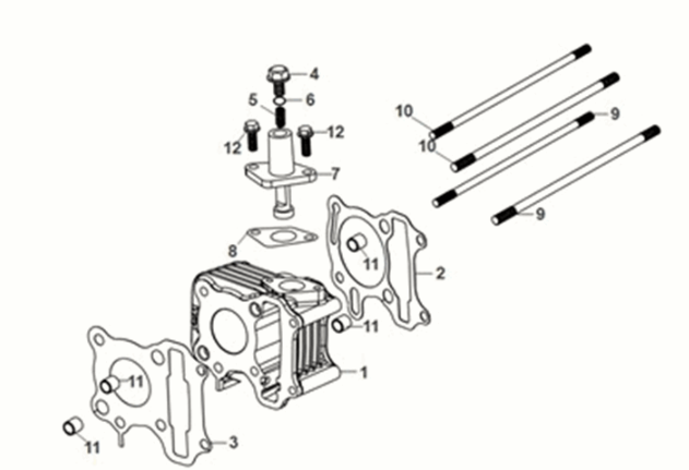 Sym X-Pro 50 E5 Zylinder