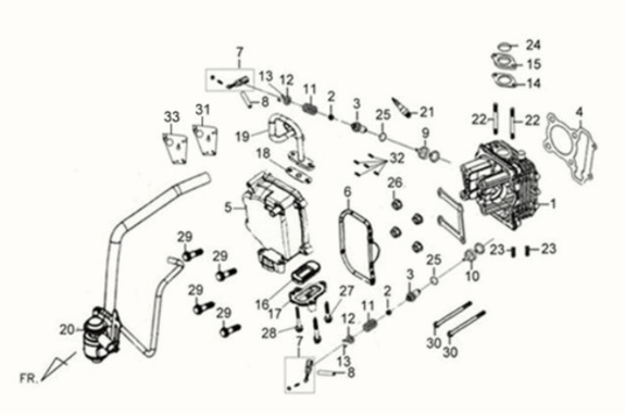 KPL Zylinderkopf. Sym Fiddle II 125S