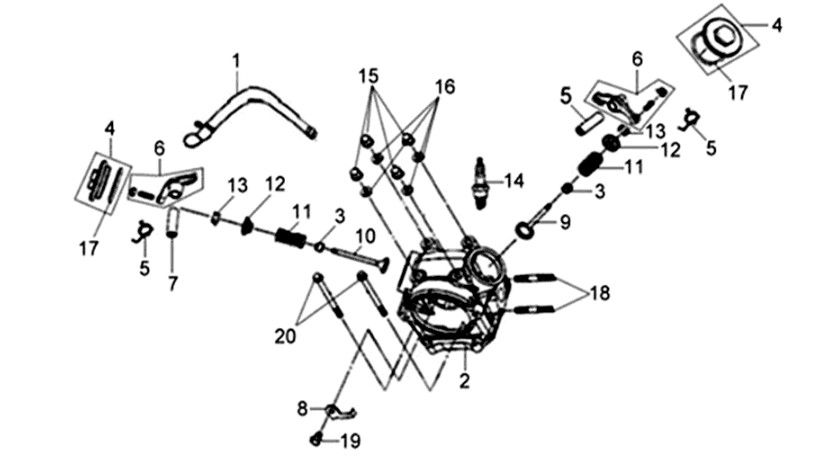Cilinderkop Sym XPRO 50 4-takt AC Euro 4