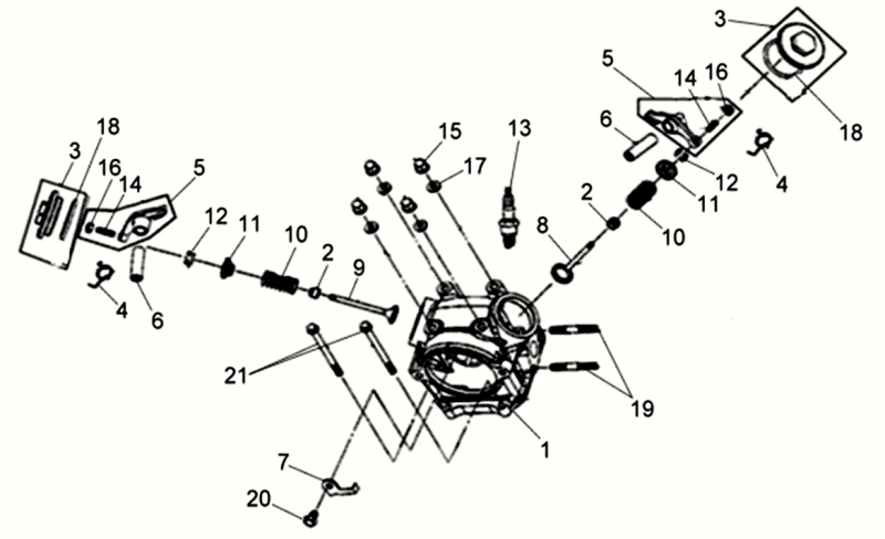 Zylinderkopf Zylinderkopf Sym Allo GT (WH006 S882U) weiß/silber