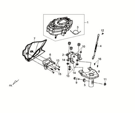 Dashboard - tellerkabel - draadboom Sym Crox 50 E3 ZWART/GRIJS (BK-5560S/GY-7450U)