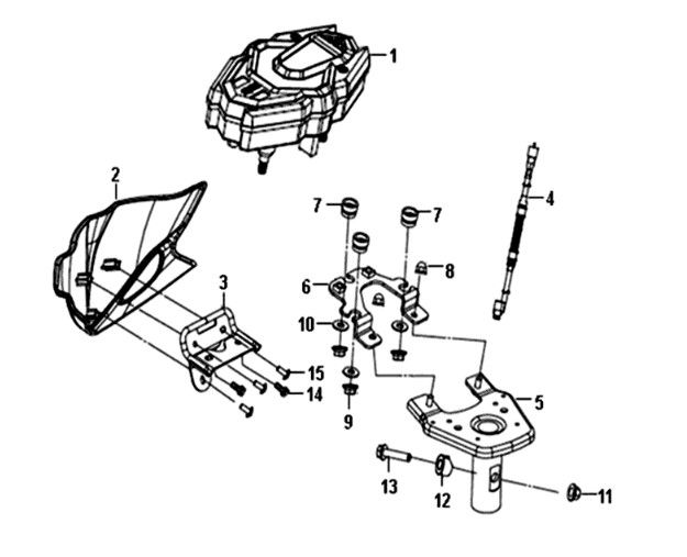 Dashboard - tellerkabel - draadboom Sym Crox 50 E4 BLACK/GRAY (BK-5560S/GY-7450U)