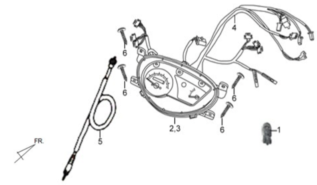 Armaturenbrett/ Zählerkabel/ Kabelbaum Sym X'PRO 125