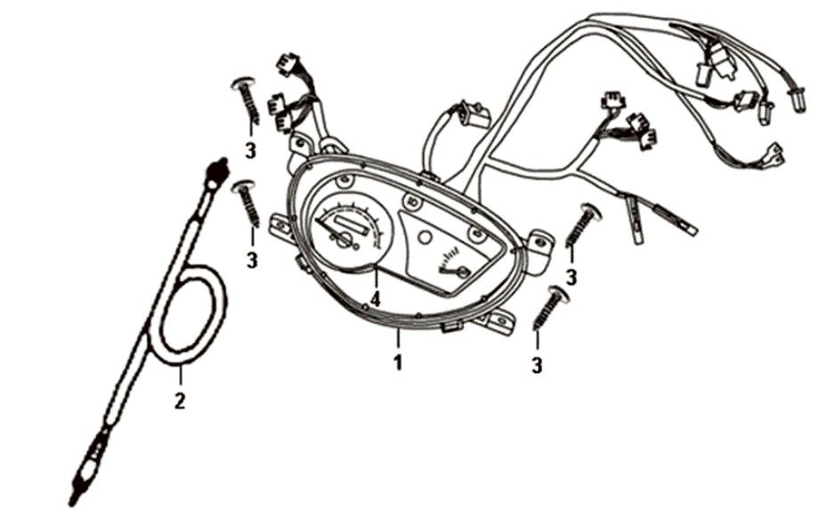 Dashboard/ tellerkabel/ draadboom Sym XPRO 50 4-takt AC Euro 4