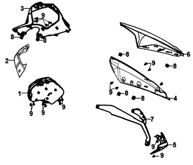 Armaturenbrett/Frontscheibe Sym Jet 14 125I E4