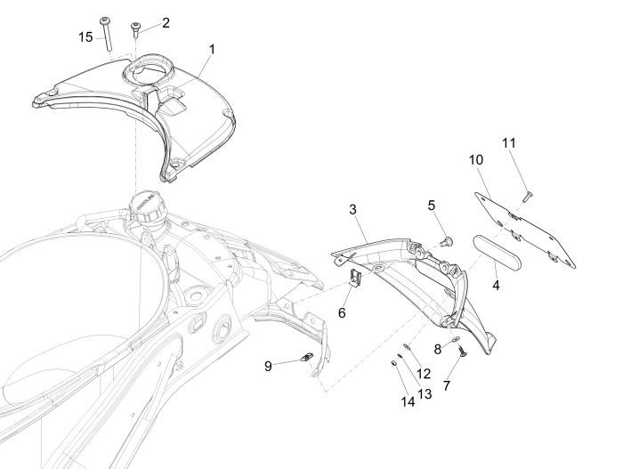 Kotflügel hinten Vespa Primavera 4-Takt 4-Ventil schwarz 98/A