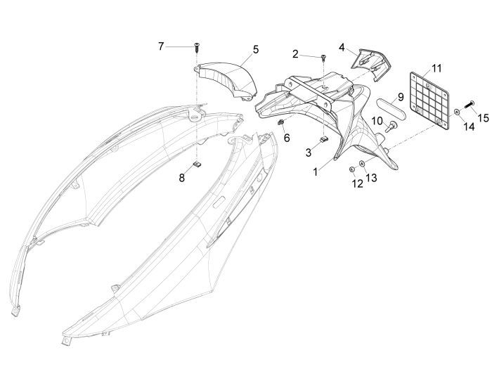 Seitenverkleidung Piaggio New Fly 4-Takt 4-Ventil weiß 566