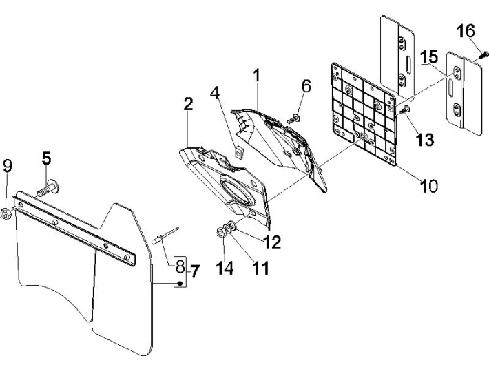 Heckdeckel Vespa GTS 250 ie 2005-2009 (mit ABS) grau excalibur 738/A