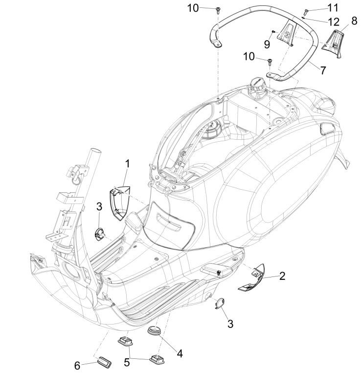 Seitenabdeckung - Spoiler Vespa Primavera 125 4T 3V IE ABS