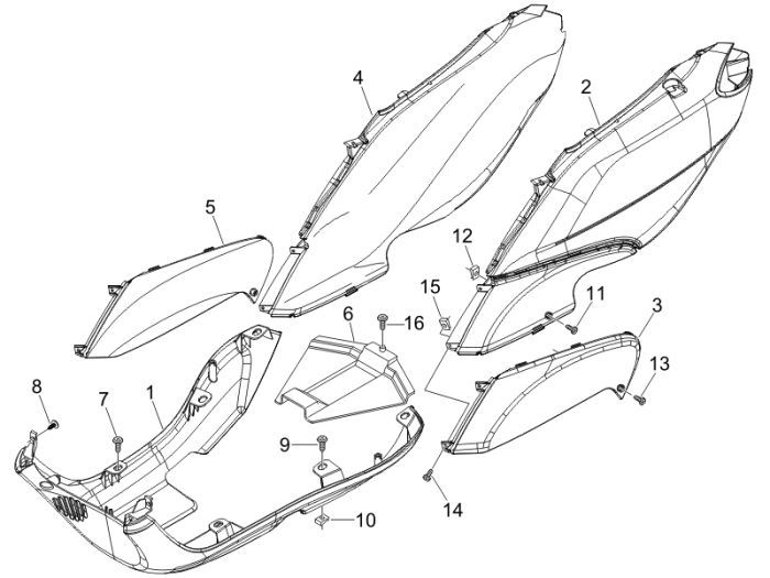 Unterspoiler Piaggio Fly 2-Takt weiß 724